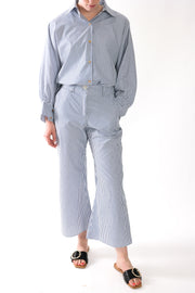 Fitted Flare Pants in Cotton