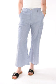 Fitted Flare Pants in Cotton