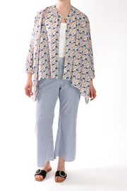 Cropped Button Closure Kaftan in Cotton