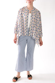 Cropped Button Closure Kaftan in Cotton