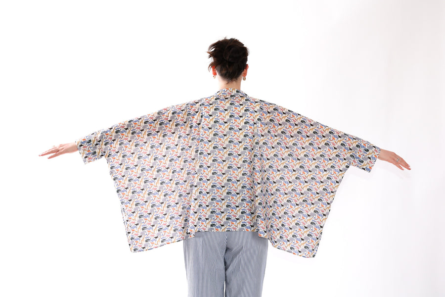 Cropped Button Closure Kaftan in Cotton