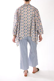 Cropped Button Closure Kaftan in Cotton