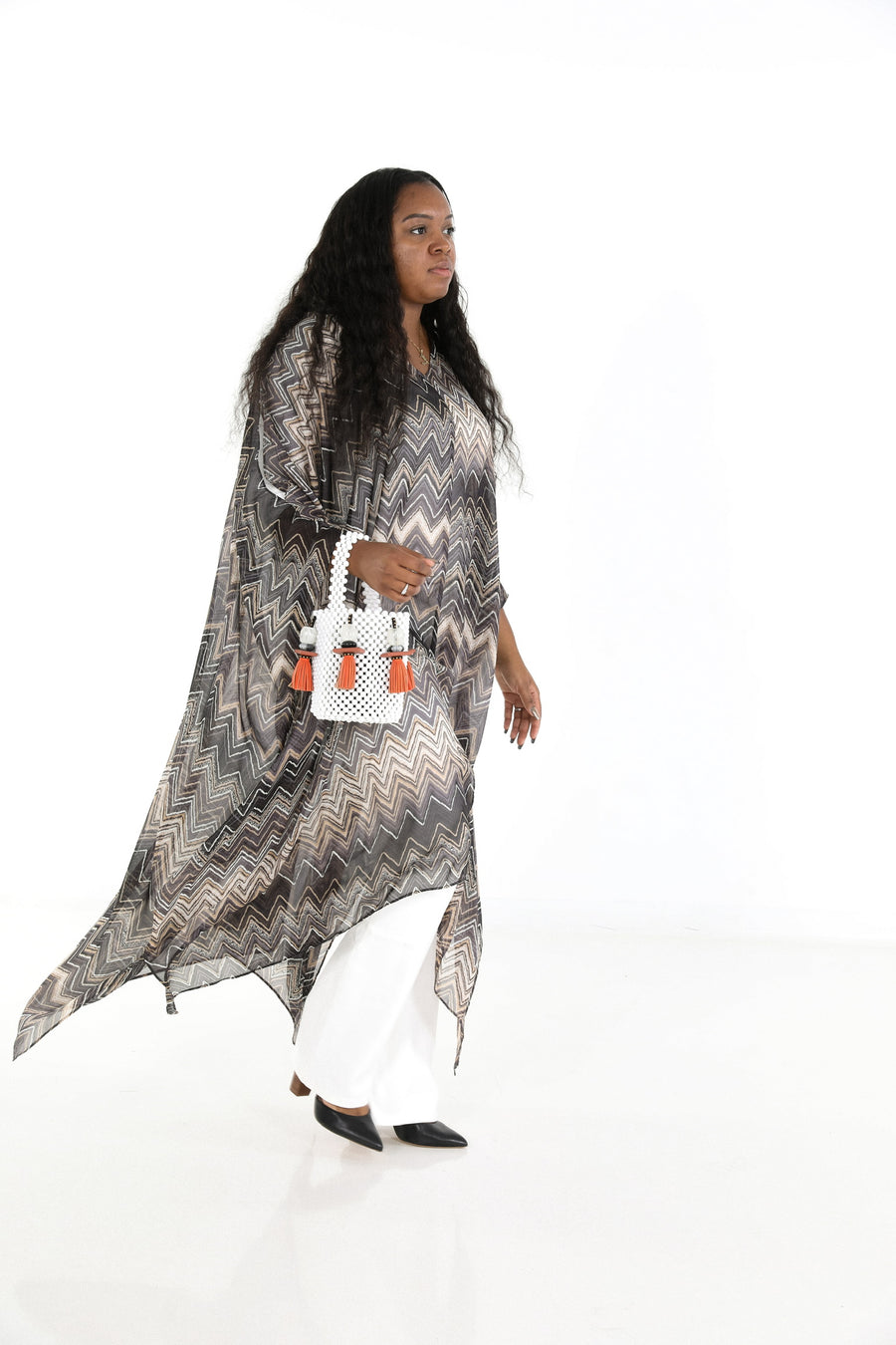 Maxi Kaftan Neck Dress