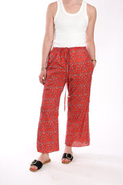 Vented Drawstring Pants in Cotton