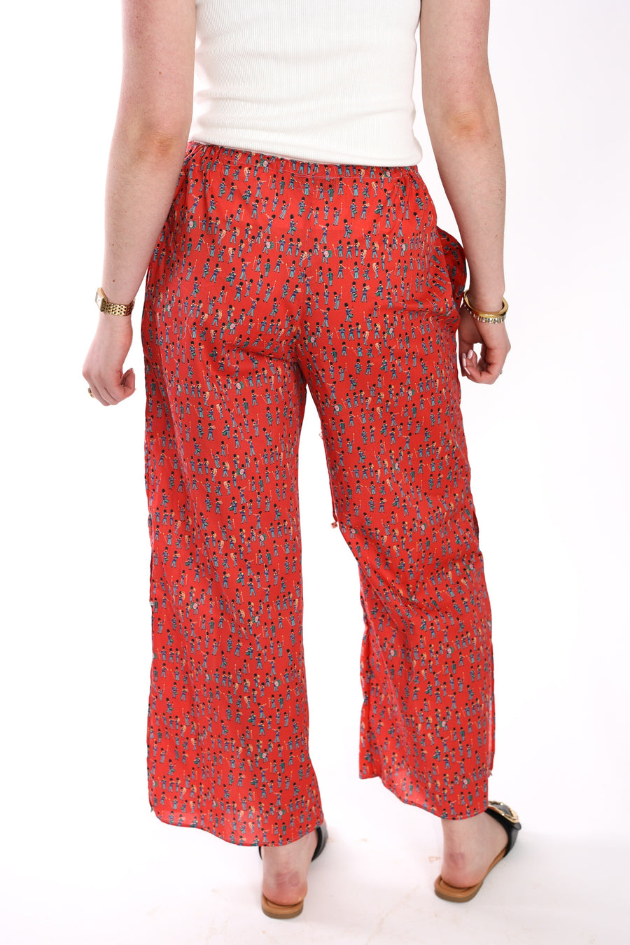 Vented Drawstring Pants in Cotton