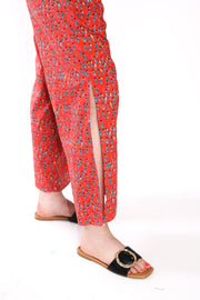 Vented Drawstring Pants in Cotton