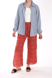 Vented Drawstring Pants in Cotton