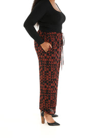 Drawstring Pants in Cherry Chess