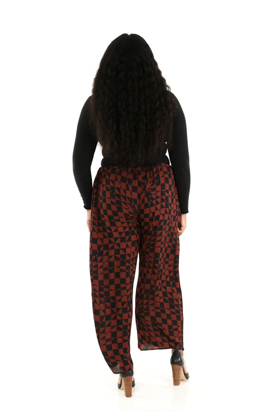 Drawstring Pants in Cherry Chess