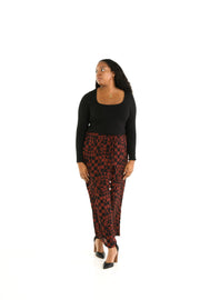 Drawstring Pants in Cherry Chess