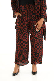 Drawstring Pants in Cherry Chess