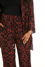 Drawstring Pants in Cherry Chess