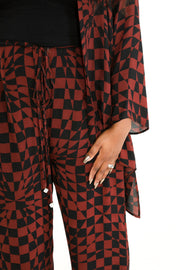 Drawstring Pants in Cherry Chess