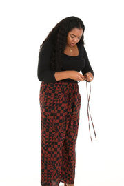 Drawstring Pants in Cherry Chess