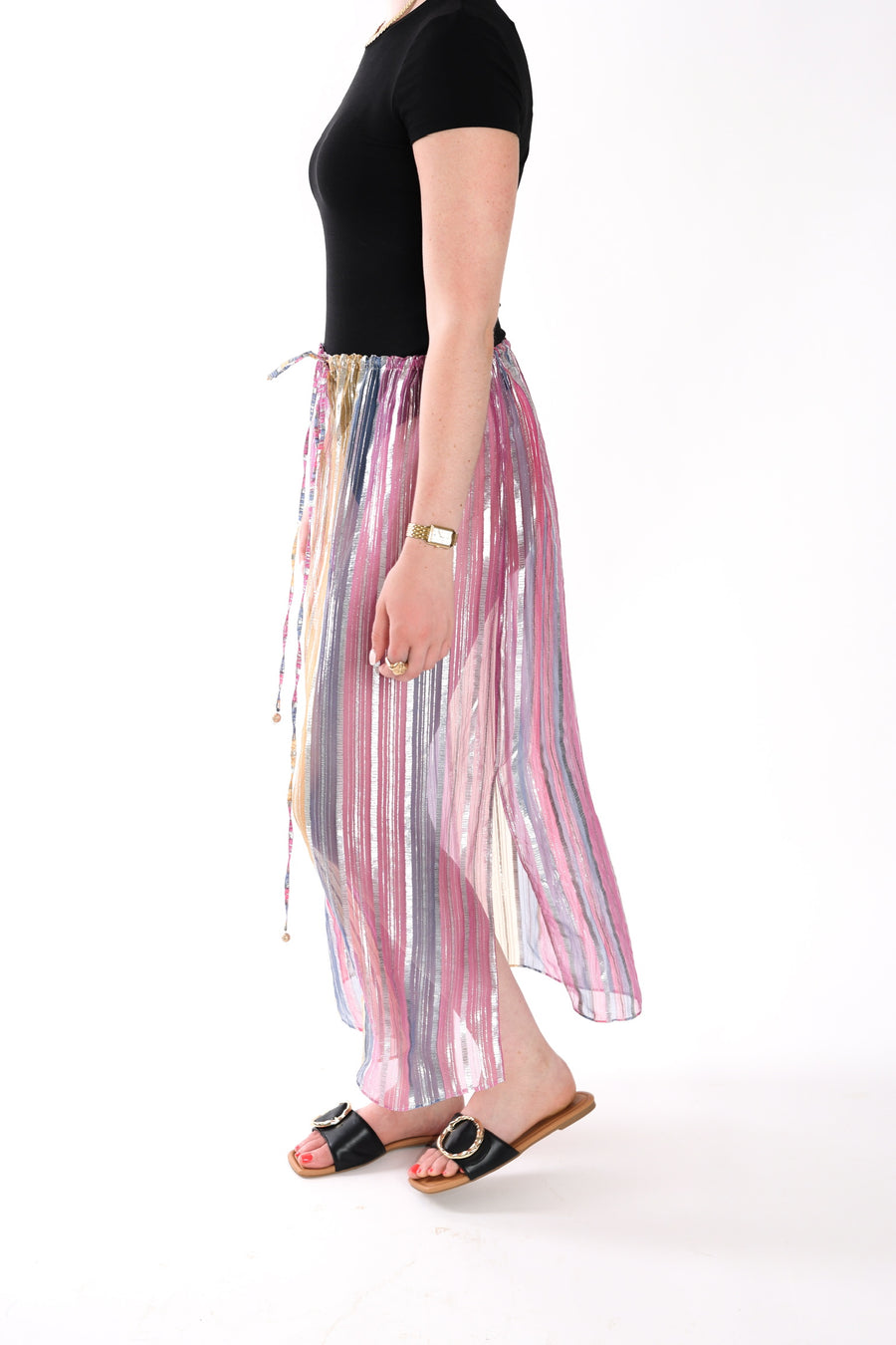 Drawstring Column Skirt