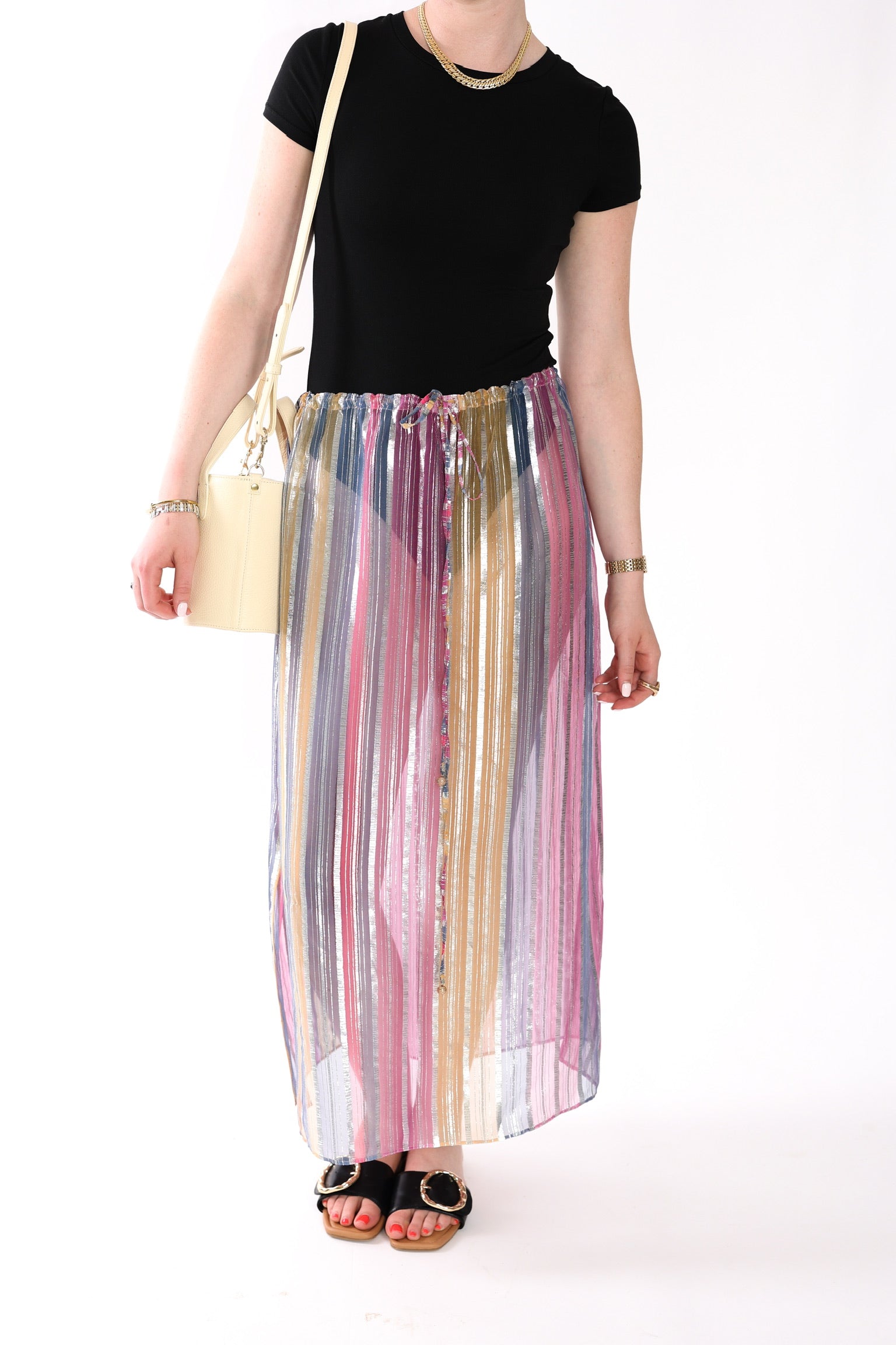 Drawstring Column Skirt