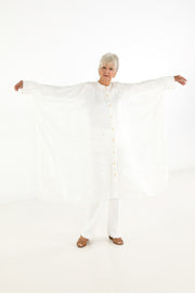 Maxi Button Closure Silk Kaftan