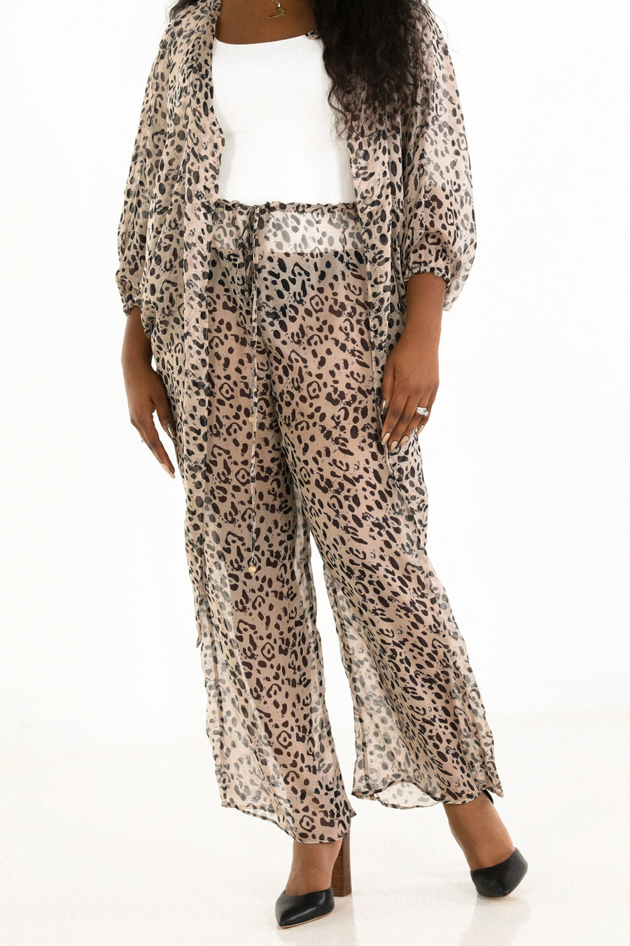 Drawstring Pants in Essential Leopard