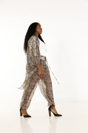 Drawstring Pants in Essential Leopard