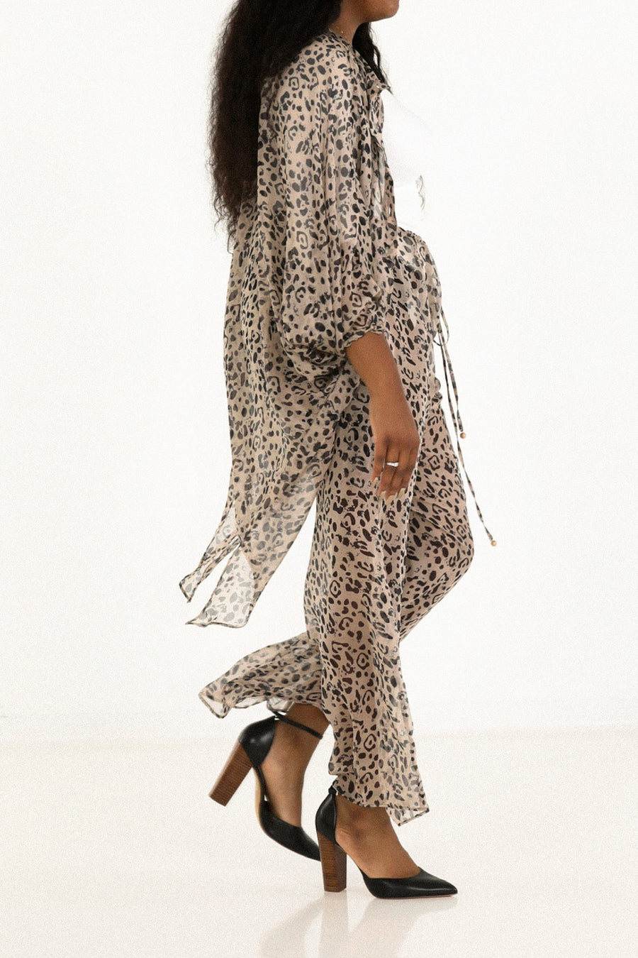 Drawstring Pants in Essential Leopard