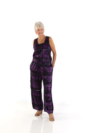 Vented  Pants in Plum Plaid