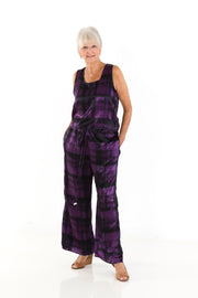 Vented  Pants in Plum Plaid