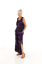 Square Neck Top in Plum Plaid