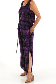 Square Neck Top in Plum Plaid