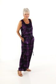 Square Neck Top in Plum Plaid