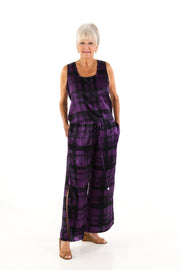 Square Neck Top in Plum Plaid