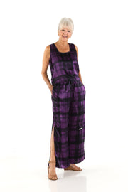 Square Neck Top in Plum Plaid