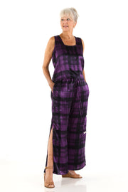 Square Neck Top in Plum Plaid