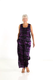 Vented  Pants in Plum Plaid