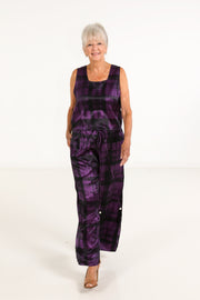 Vented  Pants in Plum Plaid