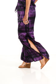 Vented  Pants in Plum Plaid