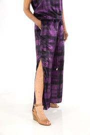 Vented  Pants in Plum Plaid