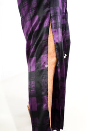 Vented  Pants in Plum Plaid