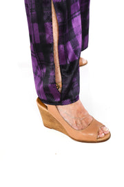 Vented  Pants in Plum Plaid