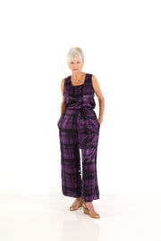 Square Neck Top in Plum Plaid