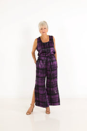 Square Neck Top in Plum Plaid