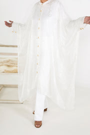 Maxi Button Closure Silk Kaftan