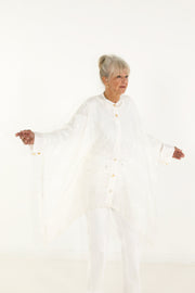 Midi Button Closure Silk Kaftan
