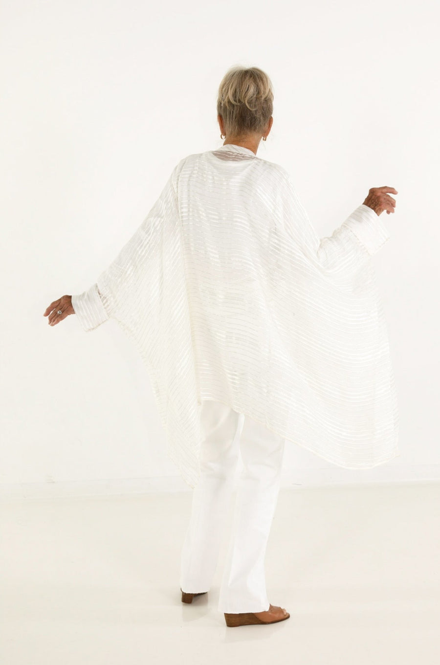 Midi Button Closure Silk Kaftan