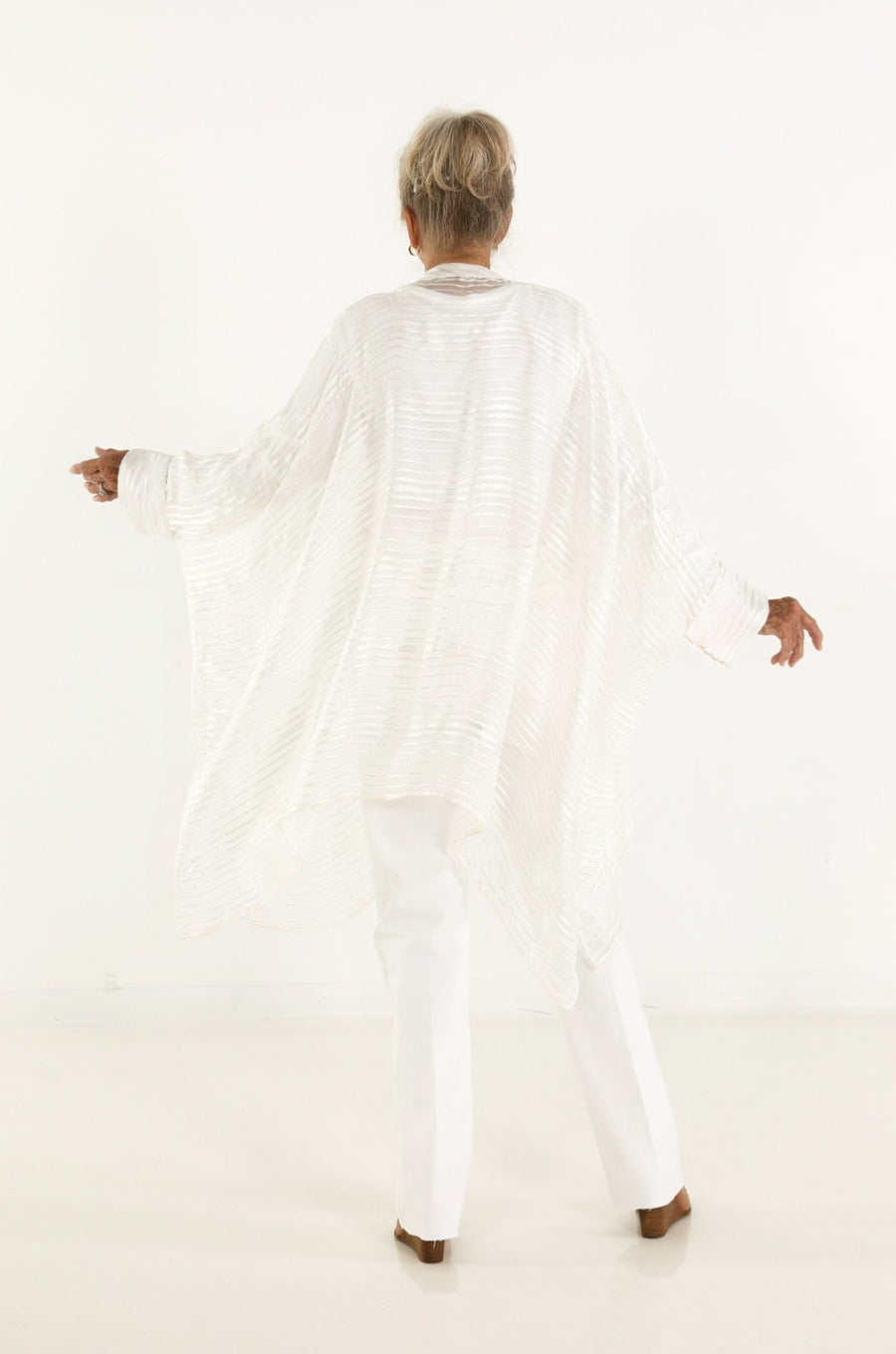 Midi Button Closure Silk Kaftan