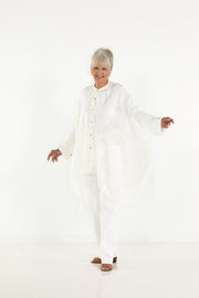 Midi Button Closure Silk Kaftan