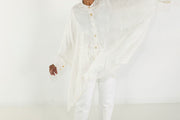 Midi Button Closure Silk Kaftan