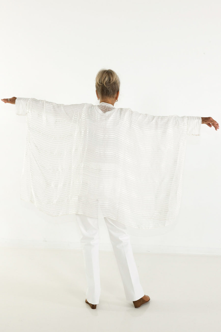 Midi Button Closure Silk Kaftan