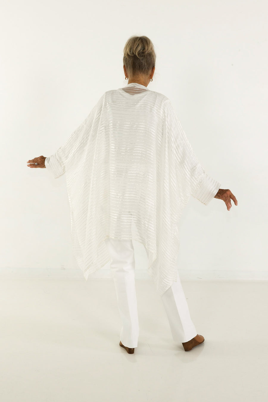 Midi Button Closure Silk Kaftan