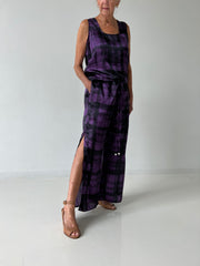 Vented  Pants in Plum Plaid