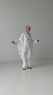 Midi Button Closure Silk Kaftan
